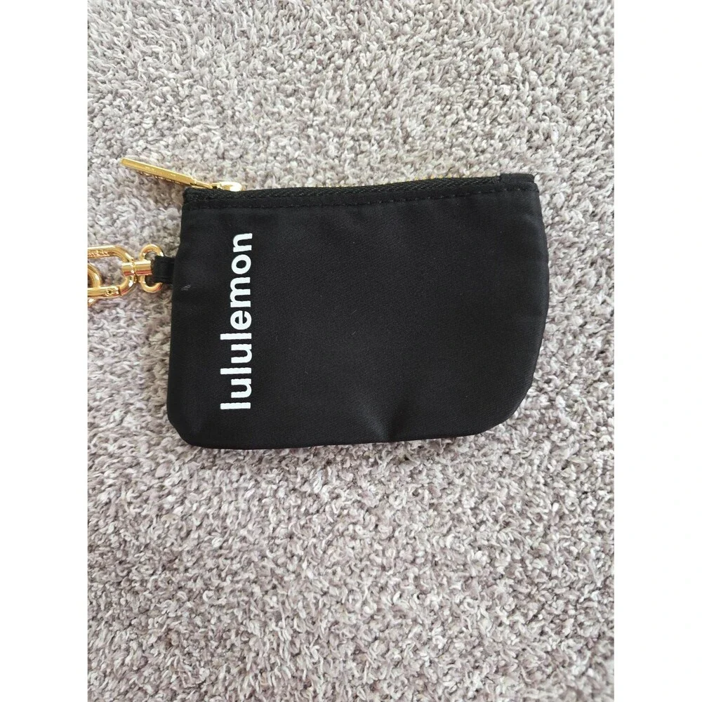 Lululemon Dual Pouch Wristlet- Black, White & Gold